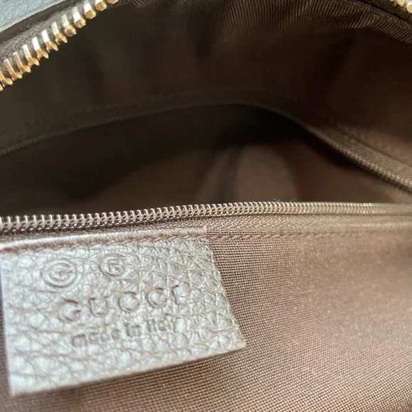 Gucci Leather Handbag Dark Brown Authentic - Picture 7 of 16